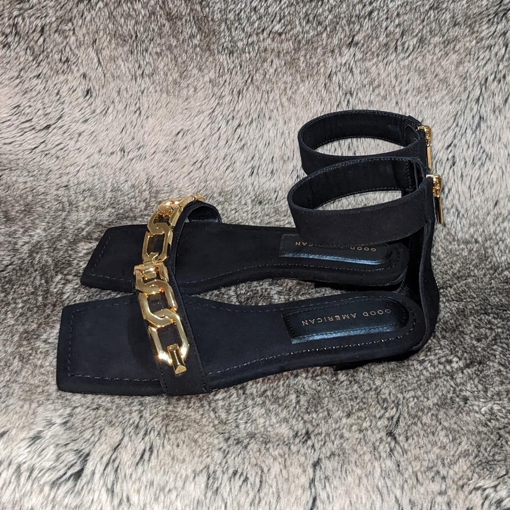 Good American Chain Ankle Strap Sandal Women's 7 - Picture 6 of 13